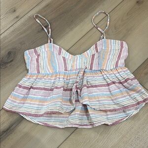 Striped Multicolor Spaghetti Strap Top - American Eagle